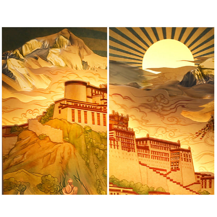 Lampe de table LED en papier sculptée au Tibet Potala Palace - image 6