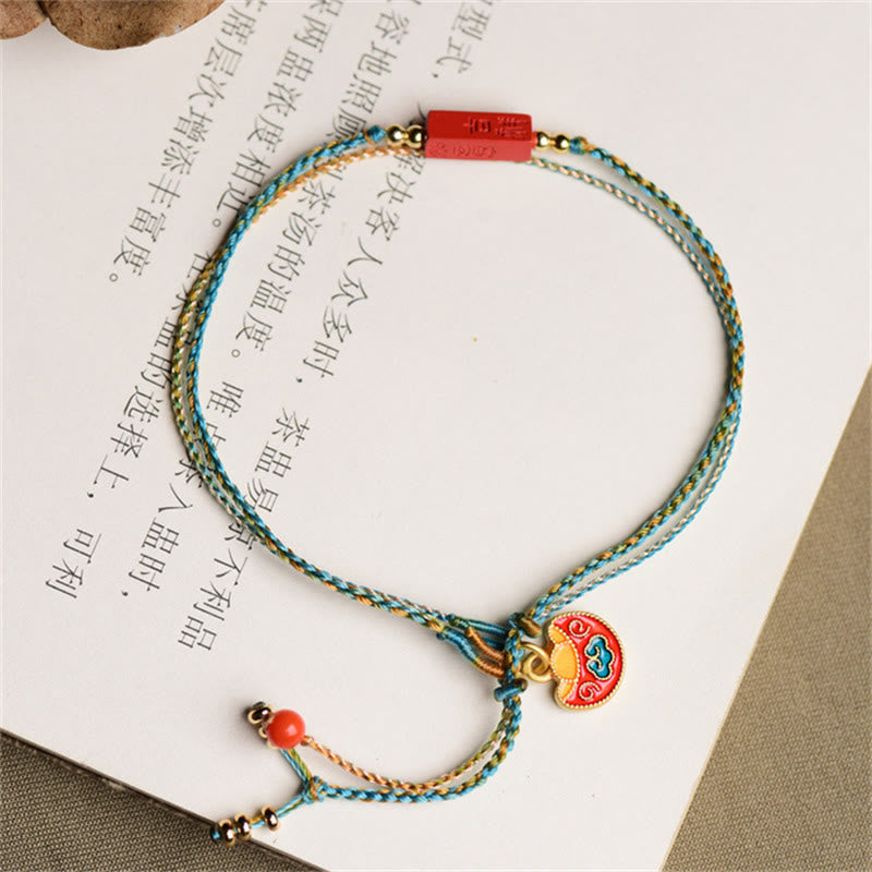 Bracelet tressé double couche fait main en cinabre avec Buddha Stones