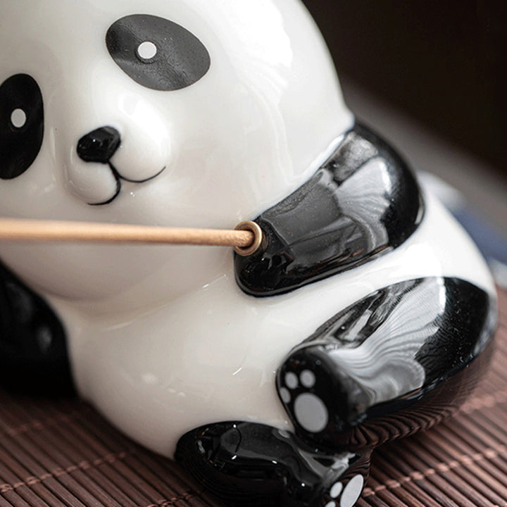 Brûleur d'encens en céramique avec joli chat panda et bénédiction - image 19