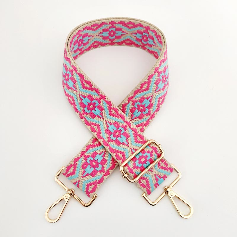 Bandoulières brodées multicolores pour sac à bandoulière