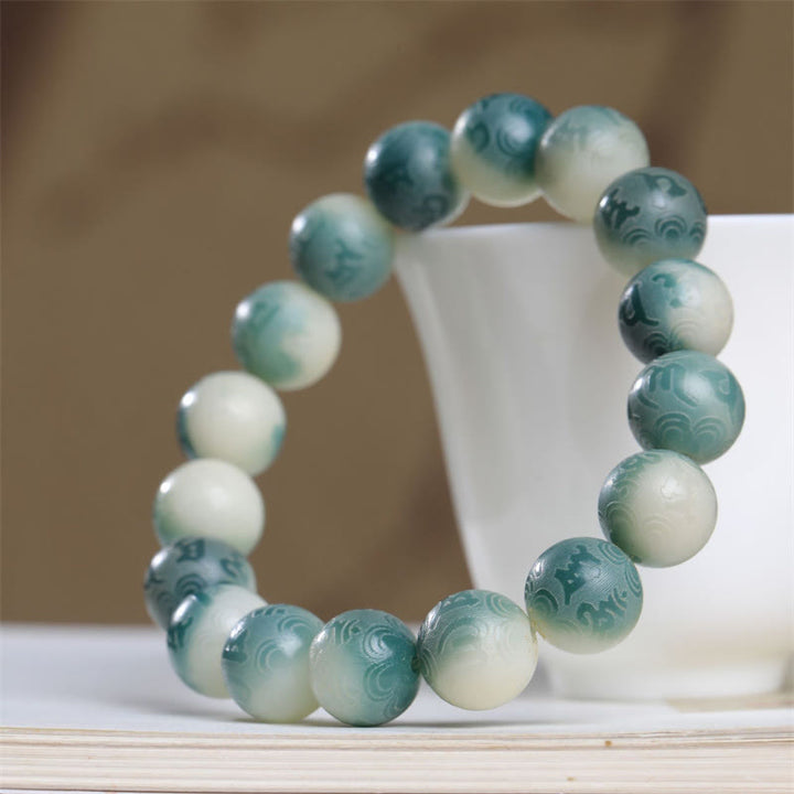 Bracelet gravé en Buddha Stones graines de Bodhi Om Mani Padme Hum pour éloigner les mauvais esprits