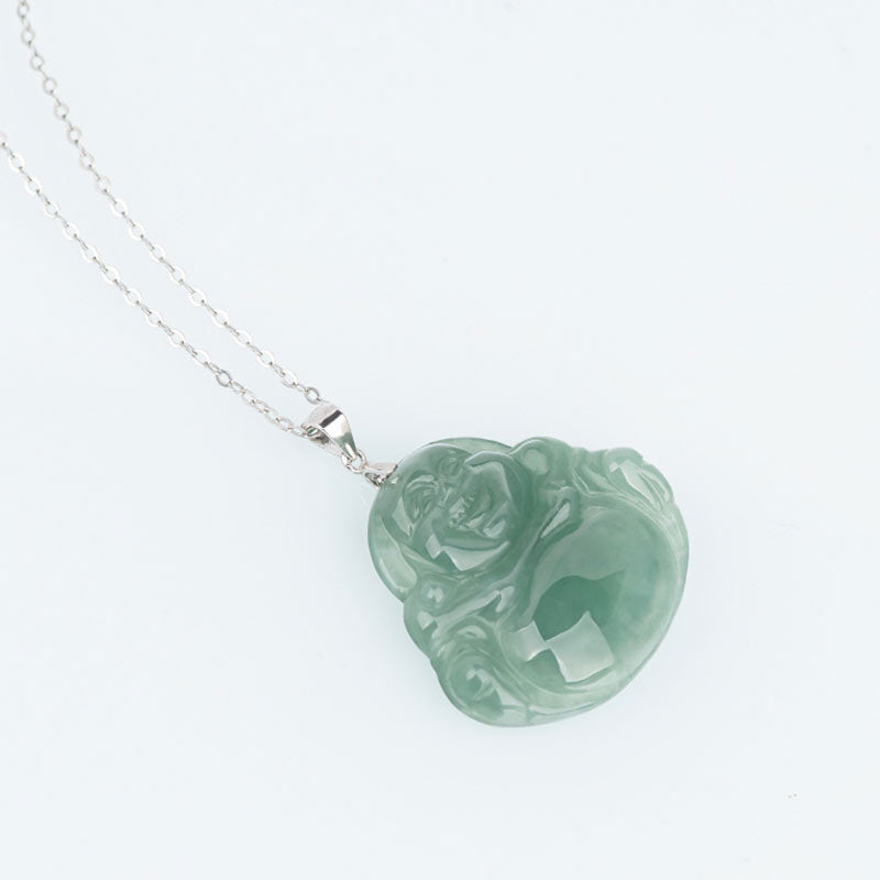 Buddha Stones en argent sterling 925 et jade Bouddha rieur - image 5