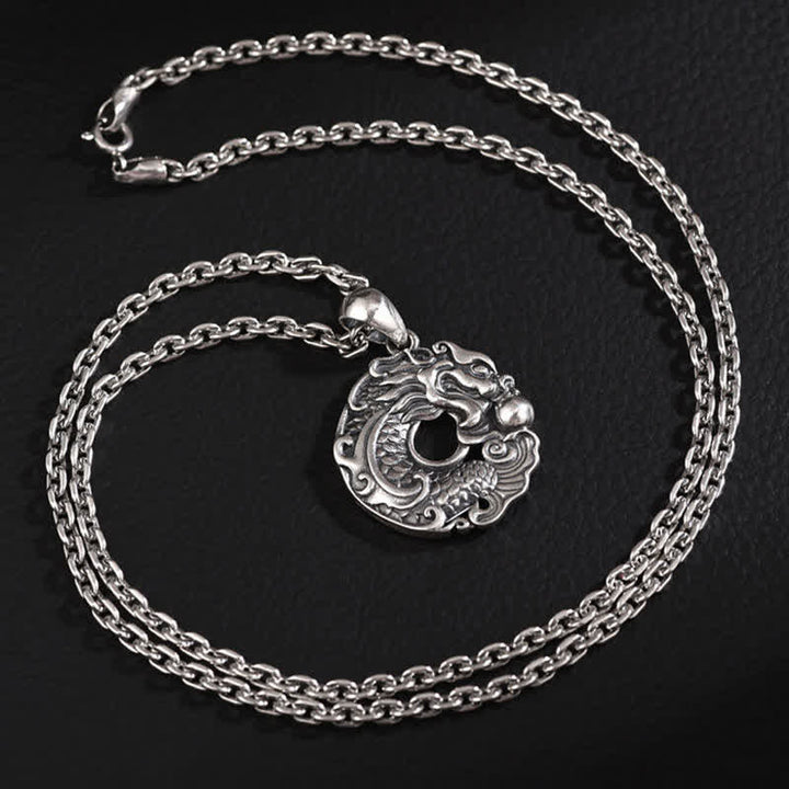 Collier pendentif en Buddha Stones avec boucle de paix et poisson Koi et dragon - image 11