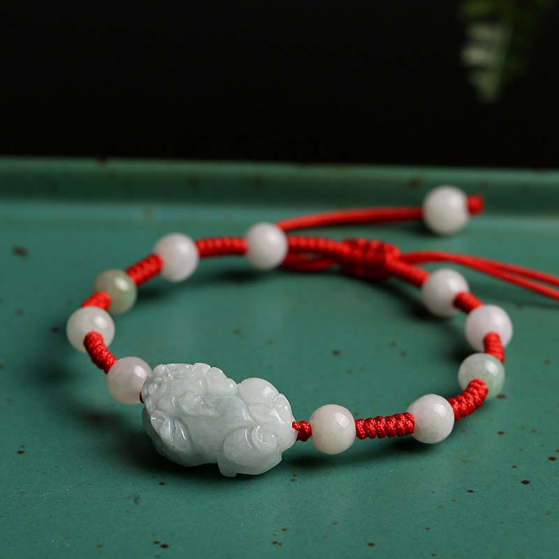 Bracelet porte-bonheur PiXiu en jade naturel Buddha Stones