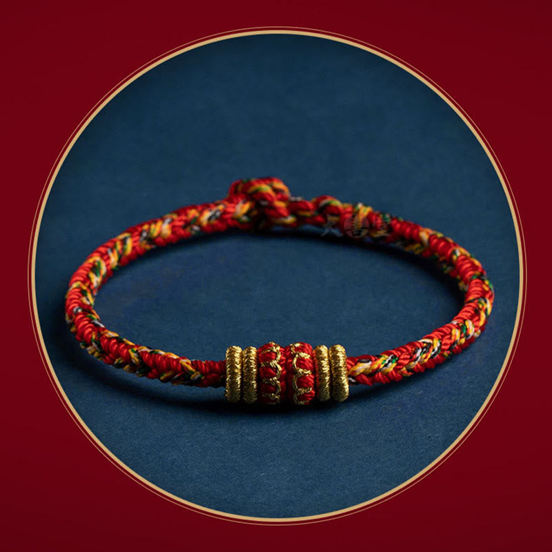 Bracelet en corde tressée fait main en Buddha Stones du zodiaque chinois du Tibet