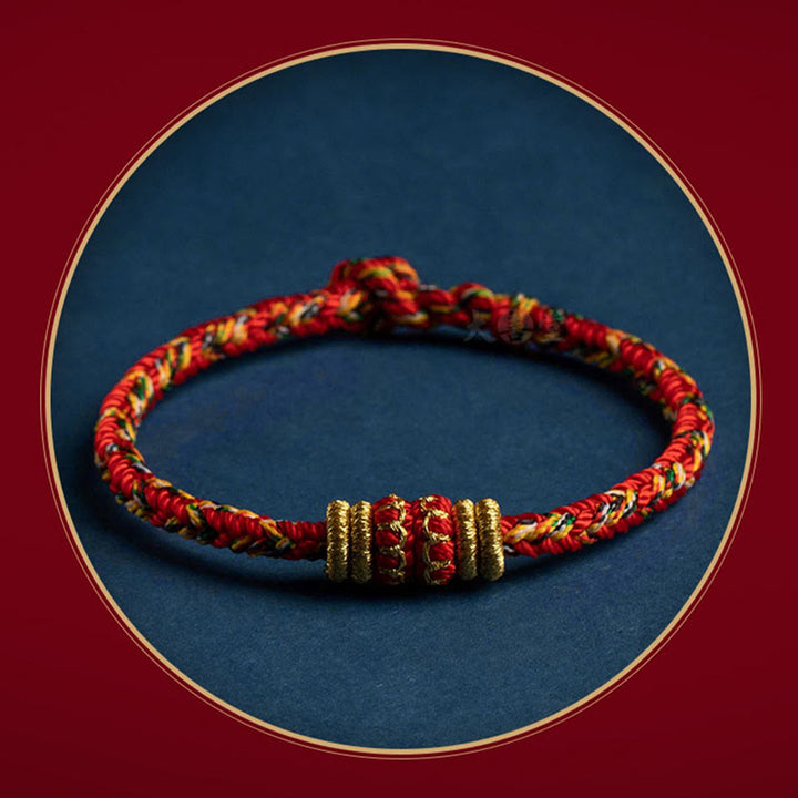 Bracelet en corde tressée fait main en Buddha Stones du zodiaque chinois du Tibet