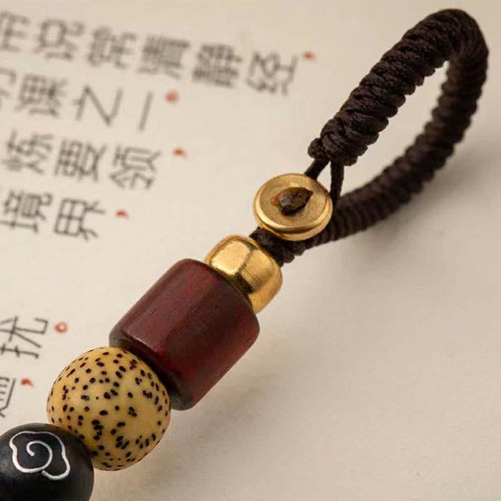 Porte-clés en cuivre PiXiu Wealth Buddha Stones