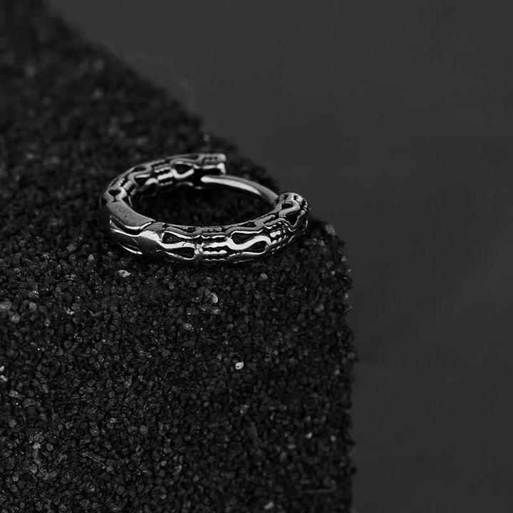 Boucles d'oreilles d'équilibre en acier titane à motif rétro