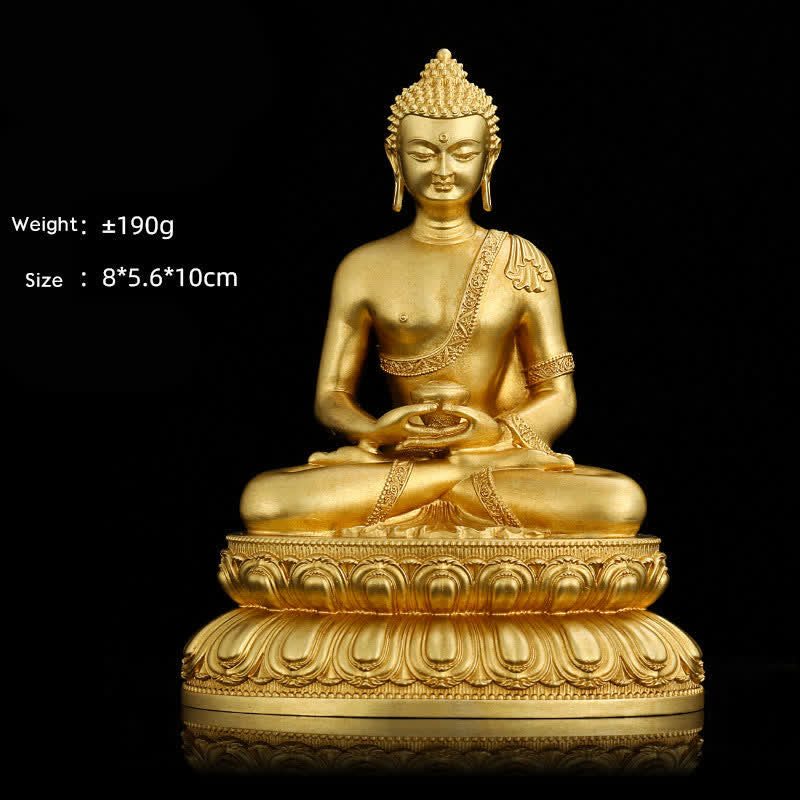 Figurine de Bouddha de médecine Amitabha Shakyamuni Statue de sérénité en cuivre Décoration de la maison - Bouddha Amitabha de 10 cm - image 3
