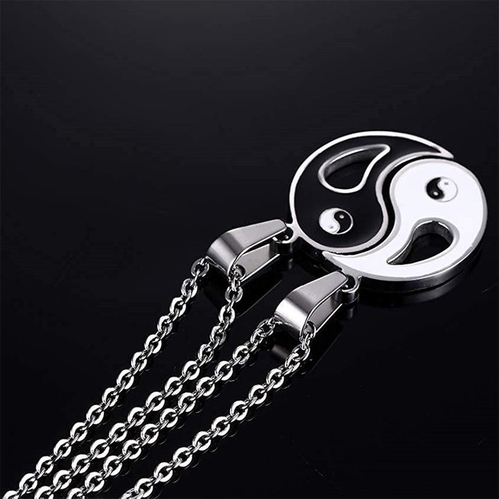 Collier avec pendentif Yin Yang pour couple, 2 pièces