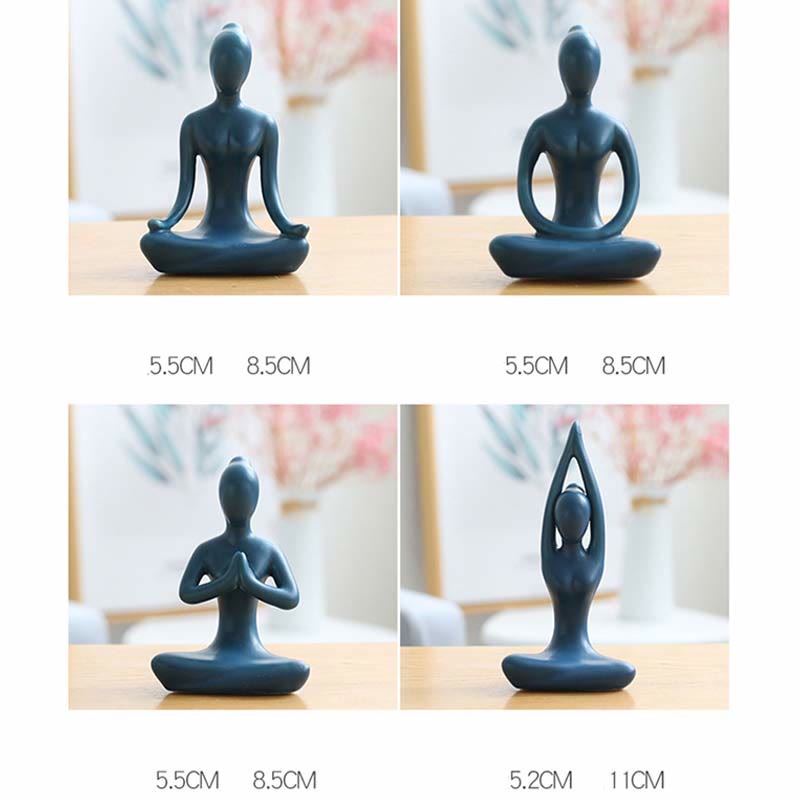 Exercice de méditation de yoga abstrait Céramique Figurine spirituelle Sculpture Décoration - image 7