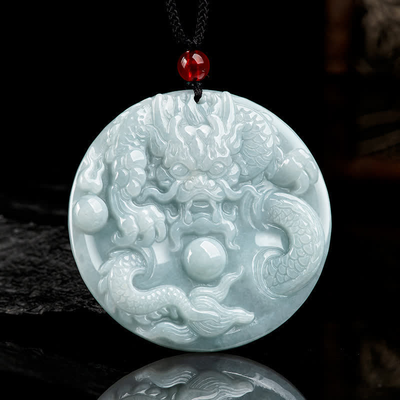 ❗❗❗Une vente flash - Collier à cordon avec amulette de succès en jade et Buddha Stones en forme de dragon du zodiaque chinois - Jade (Prospérité ♥ Abondance) - image 1