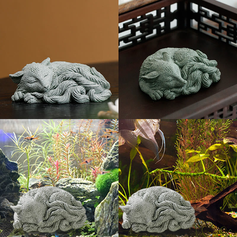 Buddha Stones Petit Renard à Neuf Queues Protection Maison Thé Animal Figurine Décoration - image 6