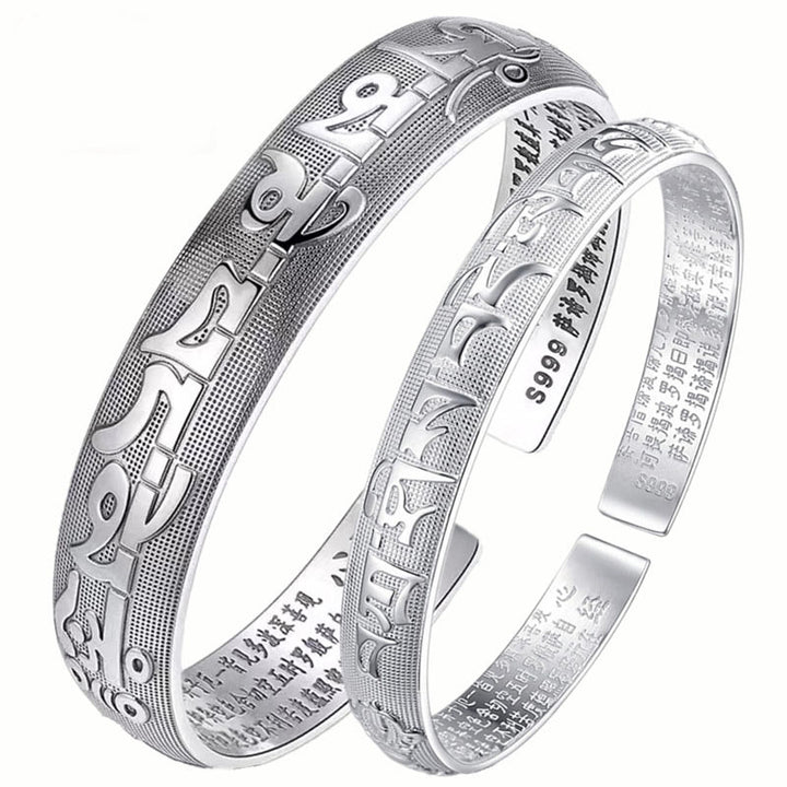 Bracelet de prière et de méditation en cuivre blanc tibétain avec Buddha Stones