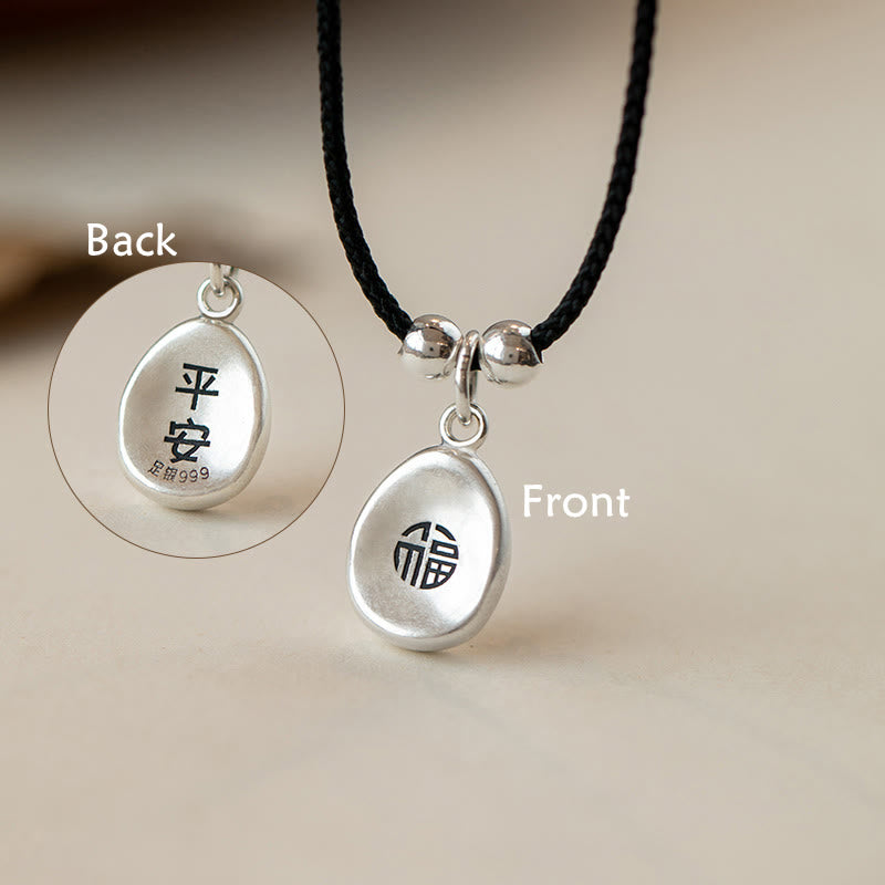 Collier pendentif en argent sterling 925 Buddha Stones en argent sterling 999, symbole de la paix et de la joie, symbole de la chance et de la fortune