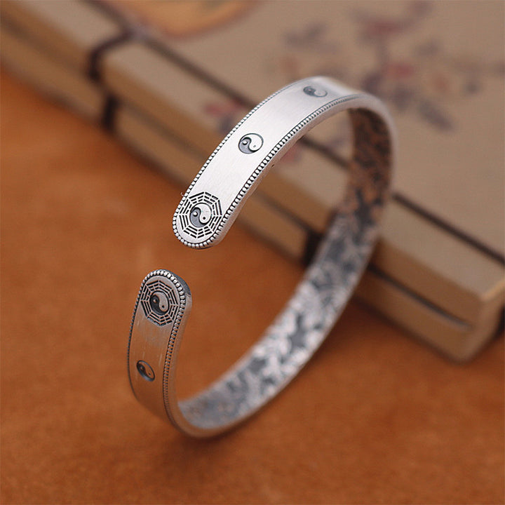 Bracelet d'équilibre Bagua Yin Yang en argent sterling 999 Buddha Stones