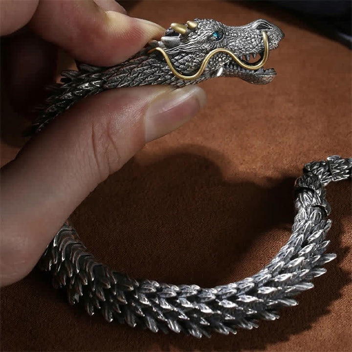 Bracelet chaîne de protection porte-bonheur en Buddha Stones, dragon nordique, fait à la main