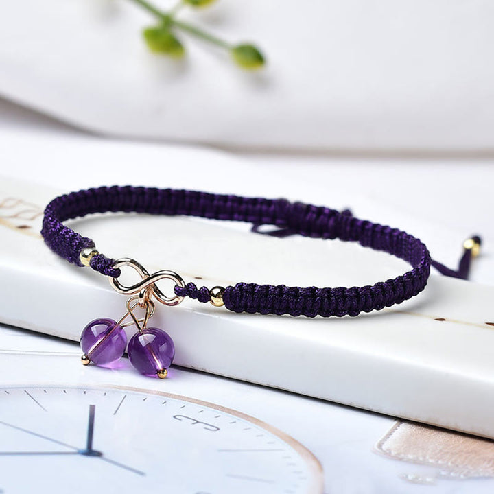 Bracelet de perles fantômes vertes améthyste en quartz fraise naturel Buddha Stones