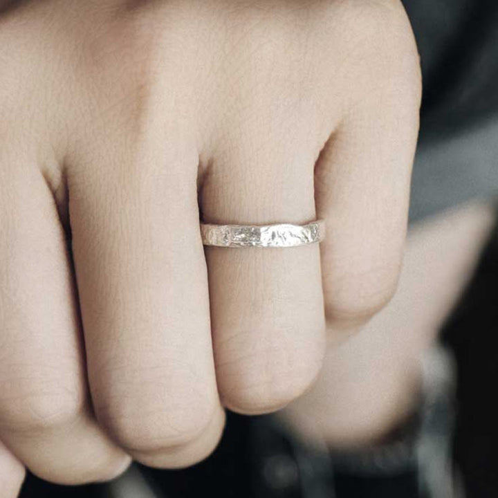 Bague de couple en argent sterling 925 Buddha Stones et design simple - 3 mm - image 2