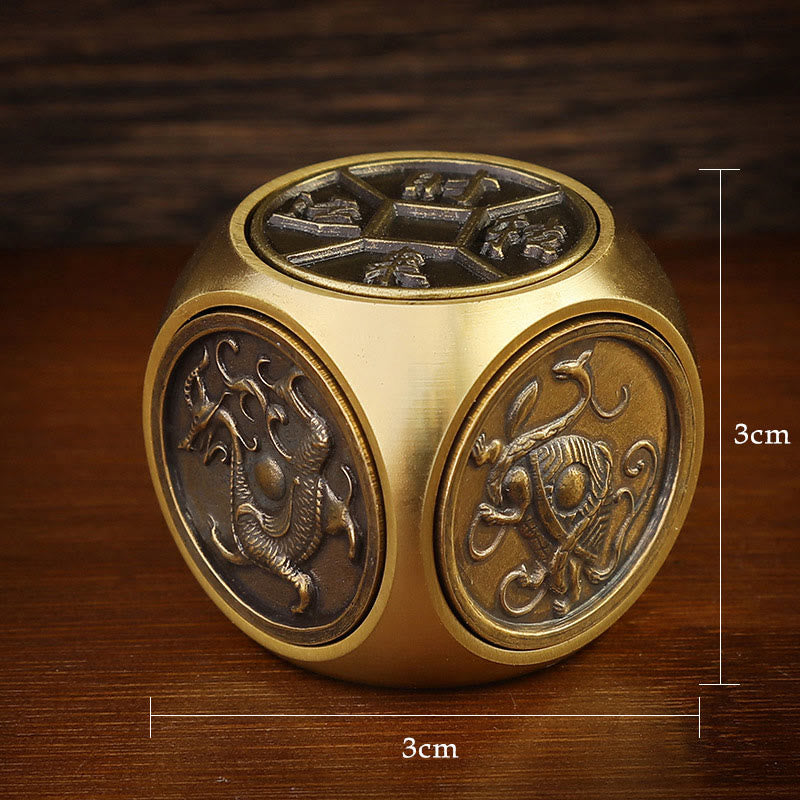 Buddha Stones Quatre Bêtes Feng Shui Yin Yang Bagua Pièce de Cuivre Harmonie Décoration Rotative