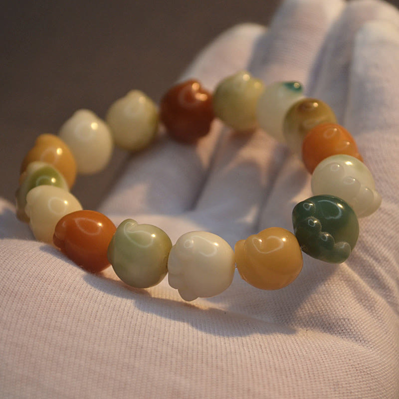 Bracelet d'harmonie calme avec pattes de chat mignon en Buddha Stones et graines de Bodhi multicouches - image 5