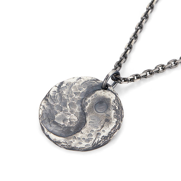 Collier pendentif en argent sterling 990 avec Buddha Stones et texture marteau Yin Yang - image 7
