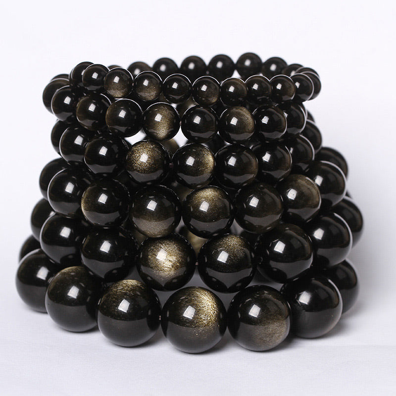 Bracelet de purification en obsidienne tibétaine Buddha Stones