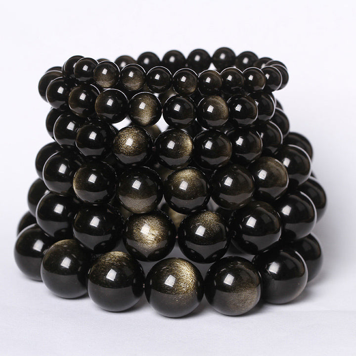Bracelet de purification en obsidienne tibétaine Buddha Stones