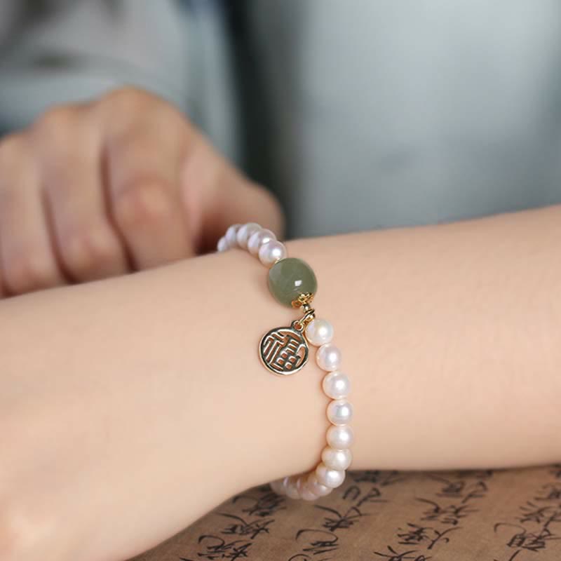 Bracelet de perles de guérison et de bonheur en jade Hetian Buddha Stones
