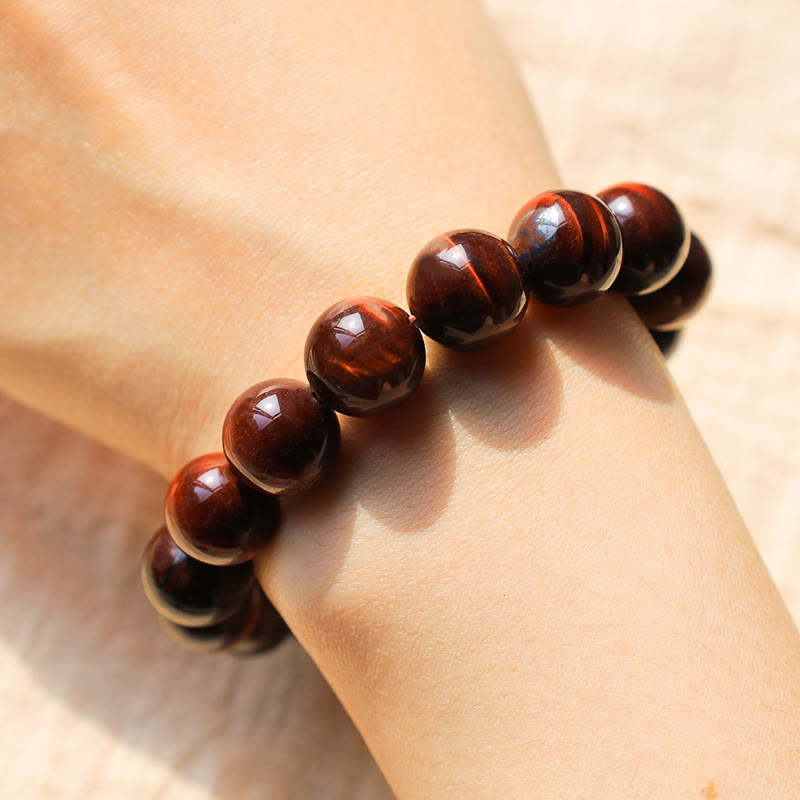 Bracelet de perles de guérison en œil de tigre naturel Buddha Stones - image 8