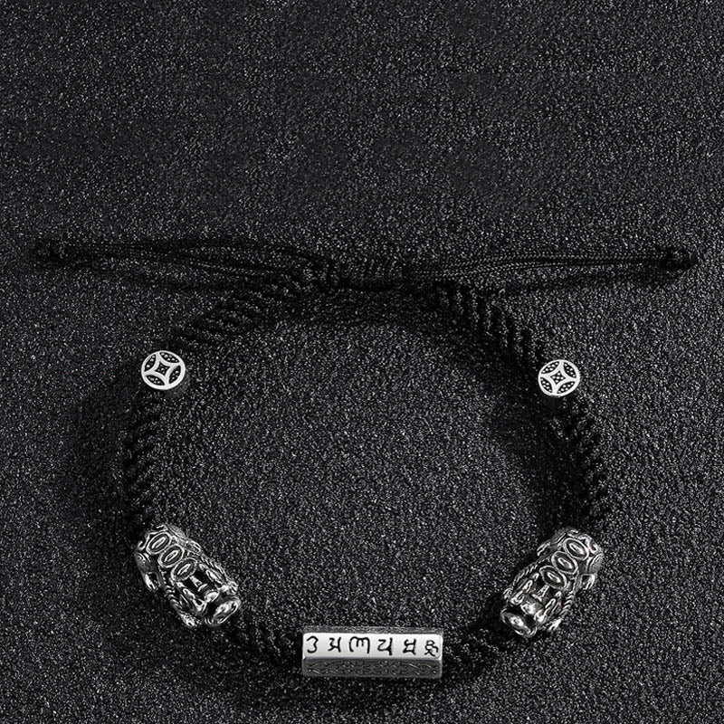 Bracelet en cuivre Feng Shui avec double PiXiu et Buddha Stones Om Mani Padme Hum - image 5
