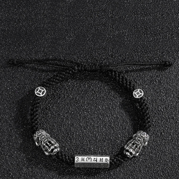 Bracelet en cuivre Feng Shui avec double PiXiu et Buddha Stones Om Mani Padme Hum - image 5