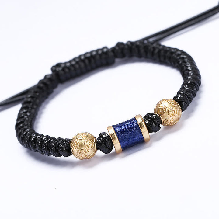 Bracelet en fil tressé avec perles en cuivre et argent sterling 999 de Buddha Stones