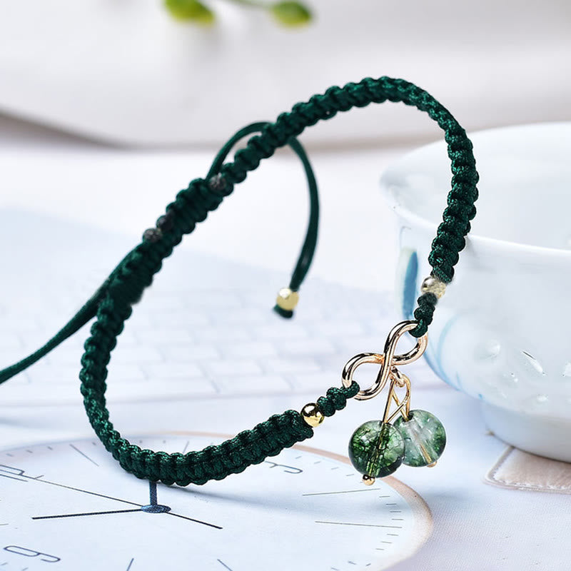 Bracelet de perles fantômes vertes améthyste en quartz fraise naturel Buddha Stones