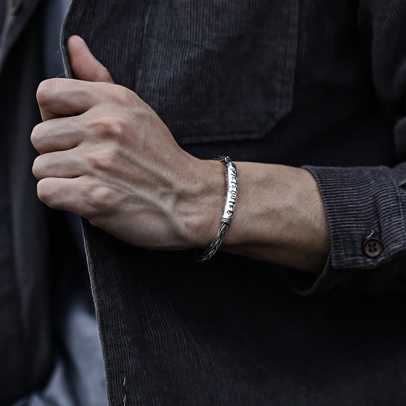 Bracelet d'équilibre en cuivre tressé torsadé de style viking Buddha Stones
