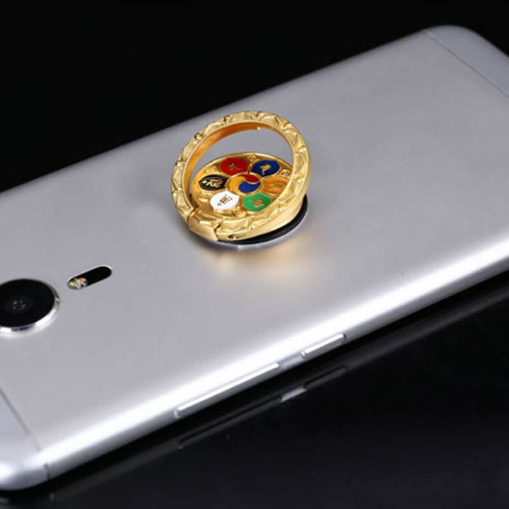 Support de téléphone tibétain Om Mani Padme Hum Peace Ring Support de téléphone universel Décorations