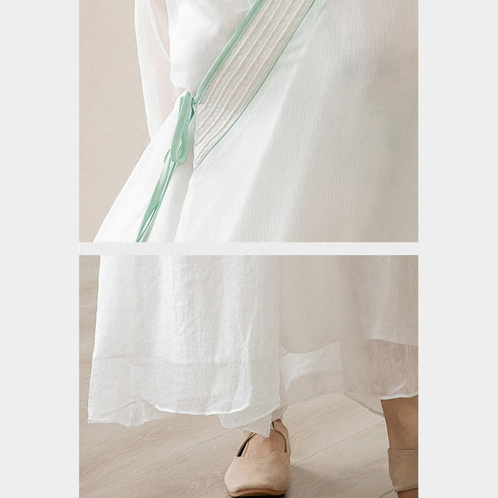 Ensemble de vêtements en mousseline de soie pour femme Buddha Stones et prière rétro, méditation spirituelle zen