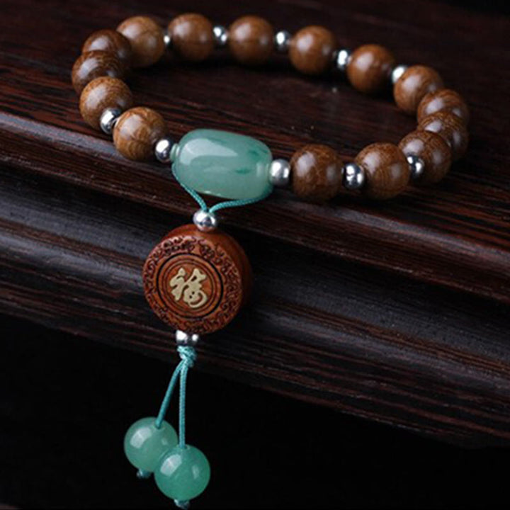 Bracelet de protection du bonheur en bois d'Abelia Biflora