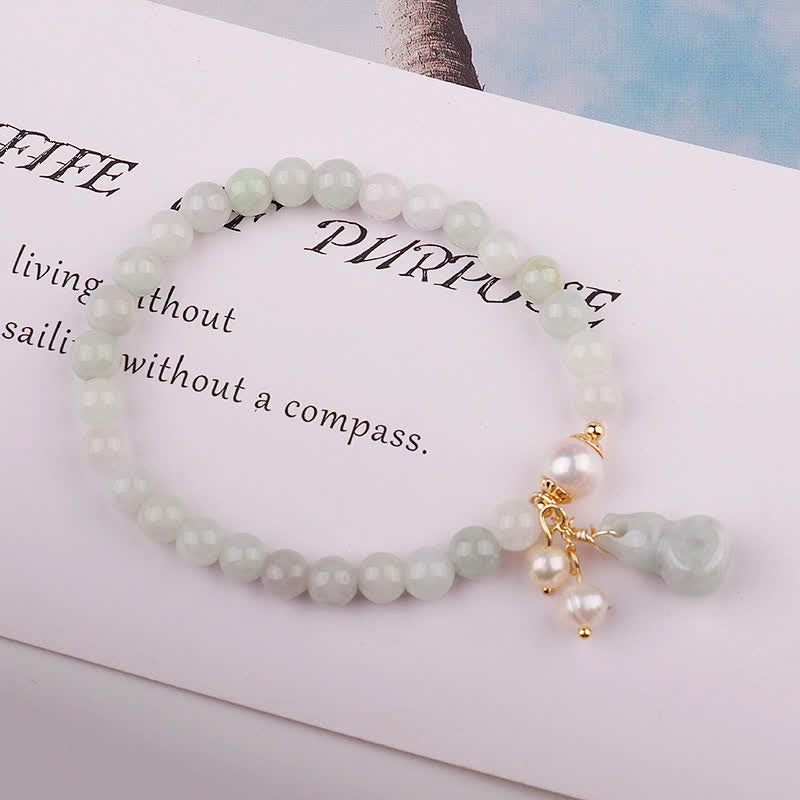 Bracelet de prospérité et de chance en perles de jade naturelles Buddha Stones