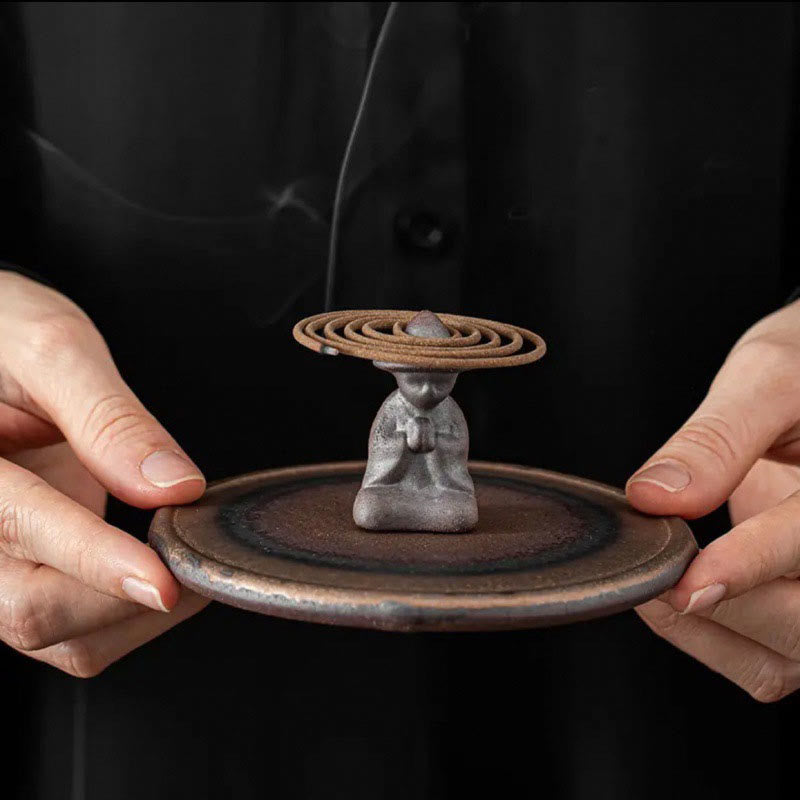 Brûleur d'encens de guérison spirituelle en céramique pour petite personne