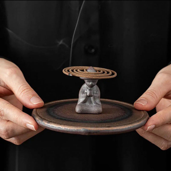 Brûleur d'encens de guérison spirituelle en céramique pour petite personne