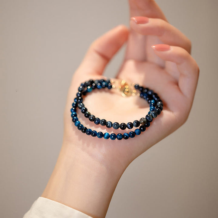 Bracelet de protection en pierre naturelle œil de tigre bleu Buddha Stones