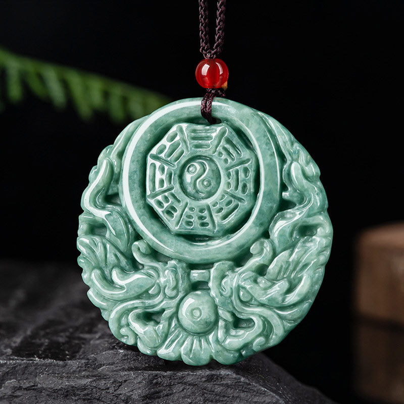 Collier pendentif en corde Buddha Stones et dragon en jade Yin Yang - image 2
