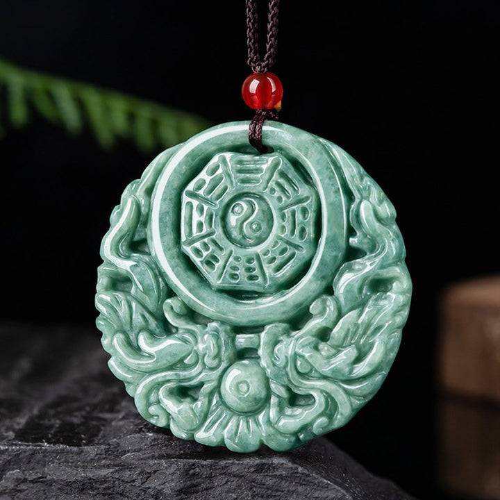 Collier pendentif en corde Buddha Stones et dragon en jade Yin Yang - image 2