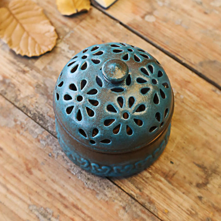 Brûleur d'encens en céramique pour méditation spirituelle, mini Buddha Stones creuses, décoration