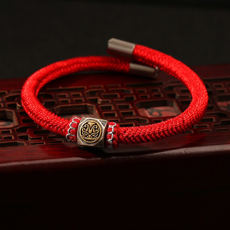 Bracelet en argent sterling 925 Buddha Stones et nœud parfait King Kong