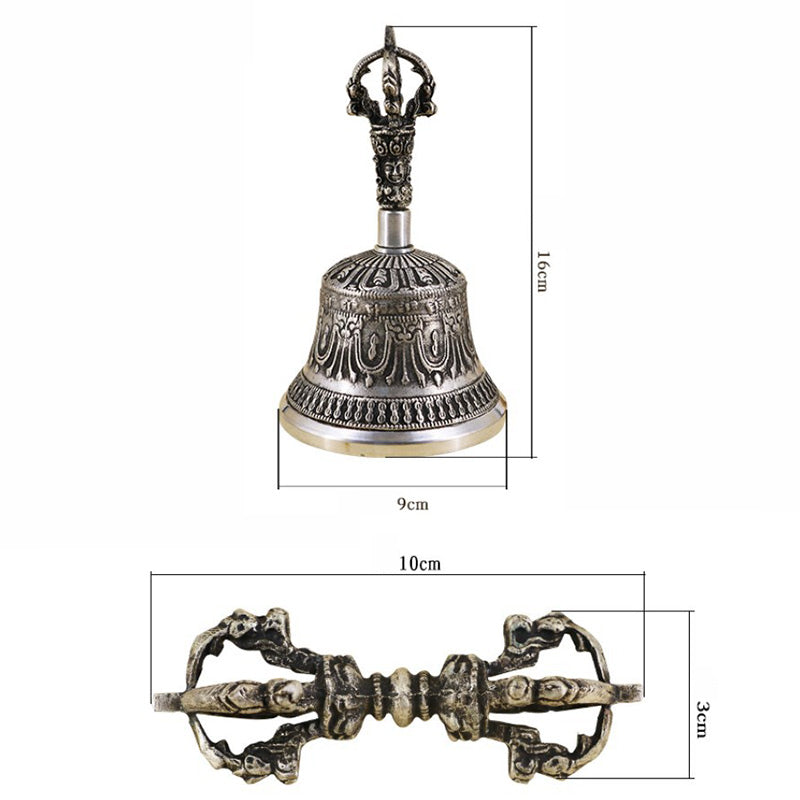 Ensemble de décoration en cuivre avec cloche de méditation tibétaine et vajra dorje Buddha Stones - image 27