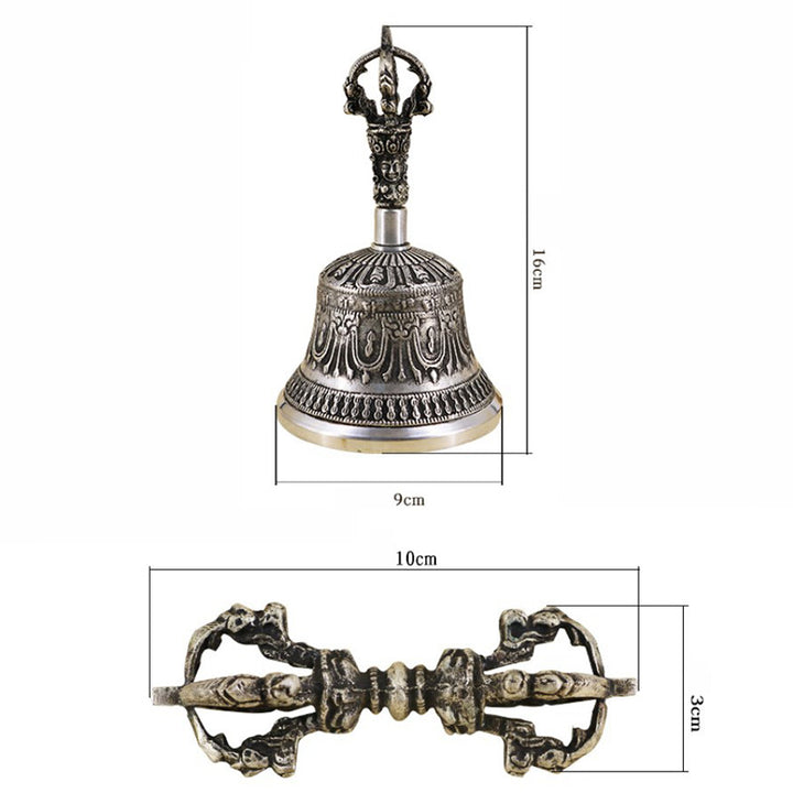 Ensemble de décoration en cuivre avec cloche de méditation tibétaine et vajra dorje Buddha Stones - image 27