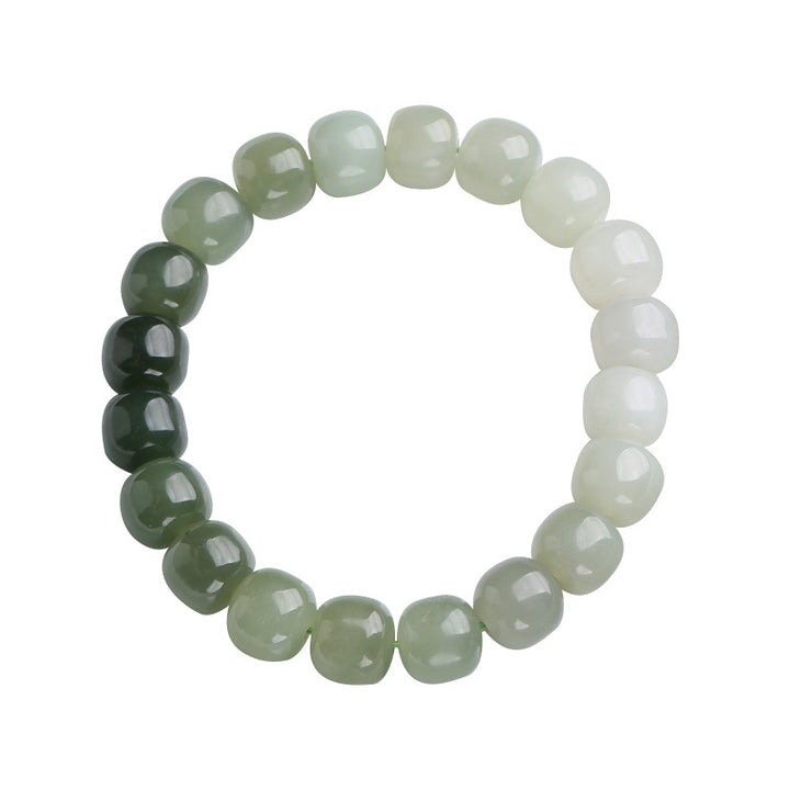 Bracelet de bénédiction porte-bonheur en jade dégradé de Buddha Stones