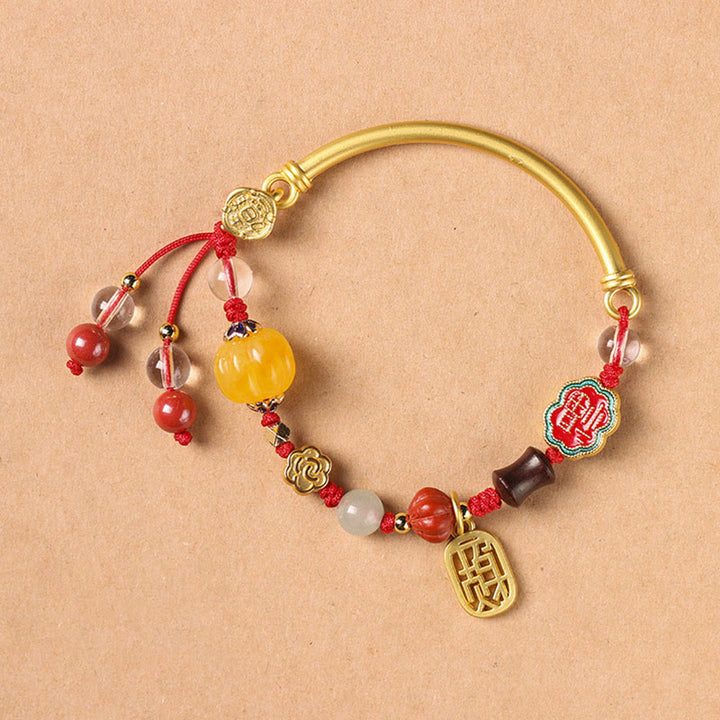 Bracelet tibétain en Buddha Stones , nuages de bon augure, fortune, bonheur, richesse, chance
